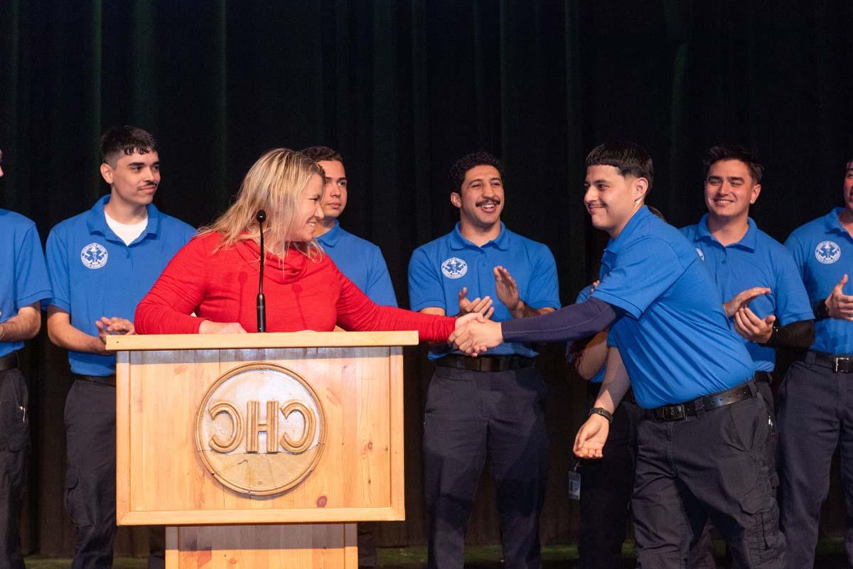 EMT graduates from CHC.